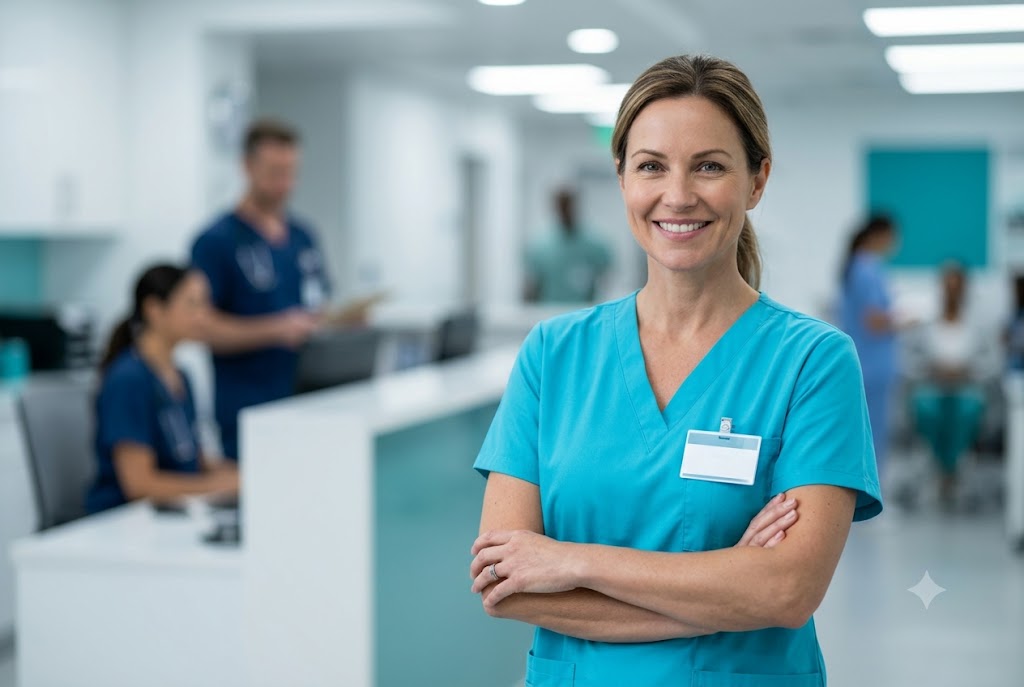 A nurse using TapCharts at the point of care